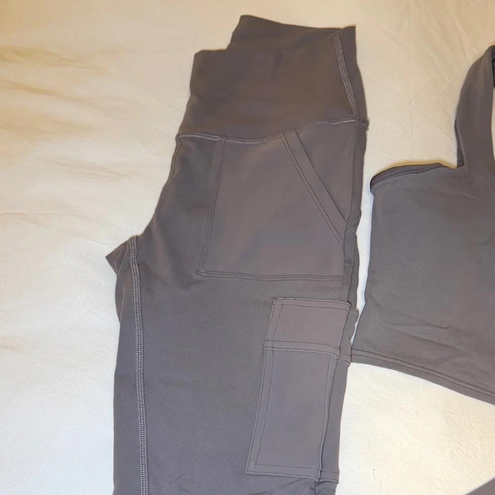 ALO Yoga Gray Leggings and Top Set - Picture 2 of 8